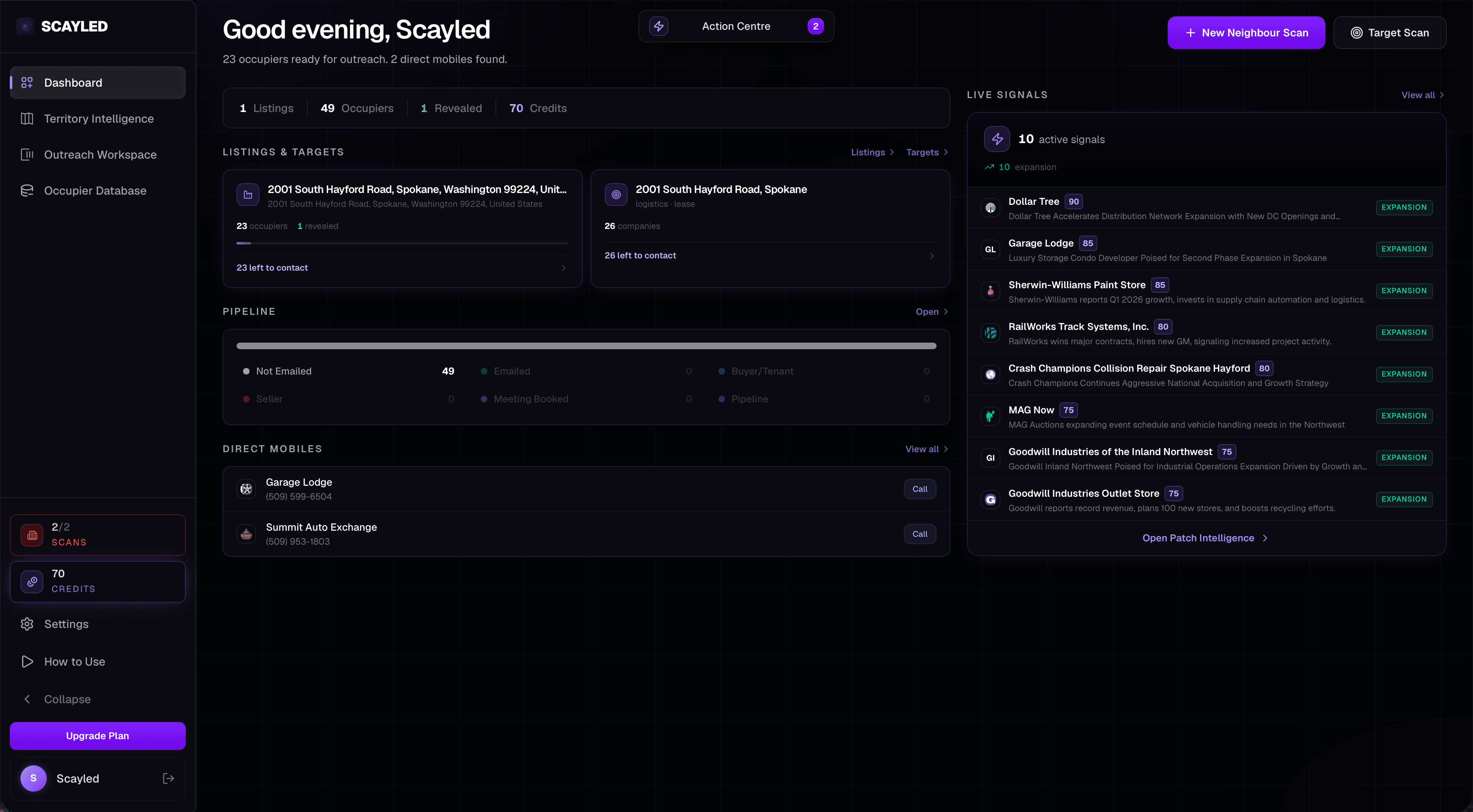 Scayled Dashboard